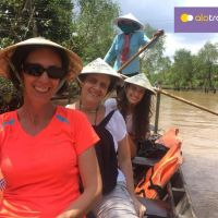 Enjoying peaceful time on a smaller canals - Mekong Delta trip with ALO Travel Asia