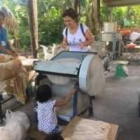 Making rice noodle in Mekong Delta trip with ALO Travel Asia